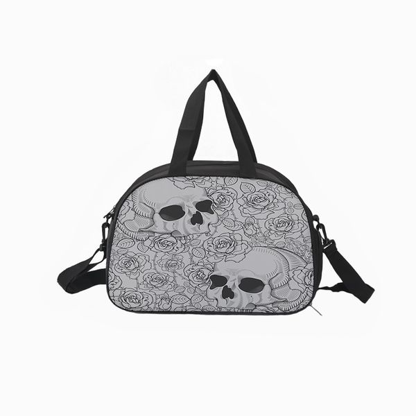 

crowdale canvas traveling bag multi-functional hallowmas punk print bag capacity waterproof print luggage duffle 43*30*23cm