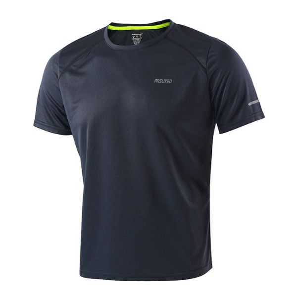 

men quick dry running t shirts training jersey active short sleeves partial zippered breathable cycling jacket sportswear, Black;blue