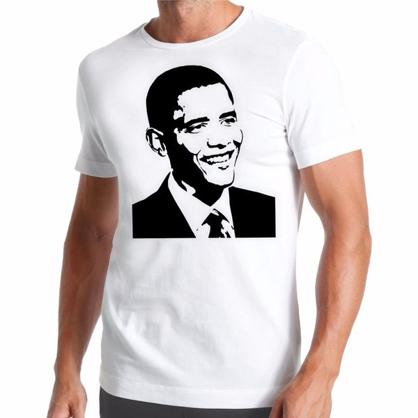 

barack obama t-shirt prasident president black usa united states shirt cotton man t shirt, White;black