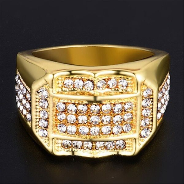 

suitable for all men cool rhinestone insert male men metal plating technology ring business ring a birthday present gifts, Golden;silver