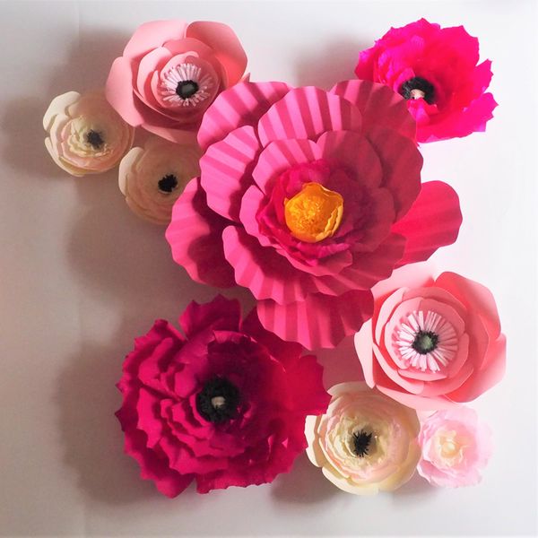 Acheter 2018 Unique Géant Fleurs Cardstock Papier Crépon Mariage événement Décor De Nurseries Daffichage Windows Tailles Mix Styles De 12262 Du