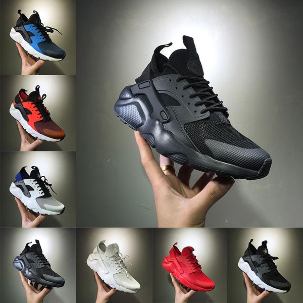 

2018 Huarache IV 1.0 кроссовки для мужчин женщин, тройной черный белый красный высокое кач