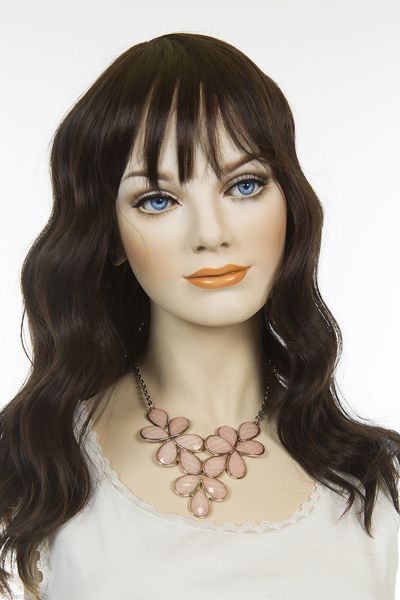

dark brown brunette women's cosplay long wavy hair wigs, Black;brown