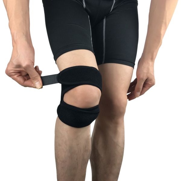 

1pcs knee support patella nylon high elastic ok fabric belt elastic bandage tape sport strap knee pads protector football sports, Black;gray