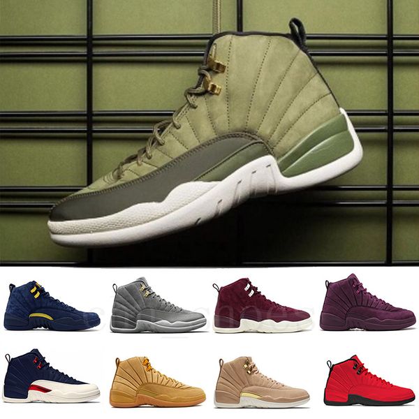 

12 men basketball shoes Michigan Graduation Pack College navy NYC Wings Bulls Barons Class of 2003 UNC PSNY French Blue 12s women sneakers