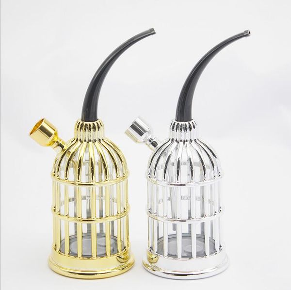 Birdcage em forma de resina tubulação de água bongs narguilé fumar filtro cigarro cachimbos duas funções 2 cores bom presente para o homem natal