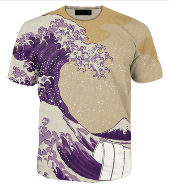 

new arrival men/women waves of lean tee 3d printed t-shirt summe style fashion casual t-shirt s-xxxxxxxl u705, White;black