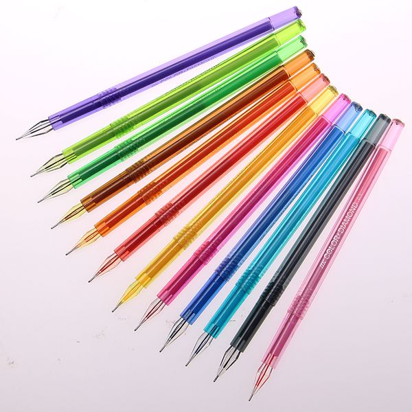 

12 colors/lot color gel pen korean creative stationery core drilling stone color neutral pen 0.5mm office stationery