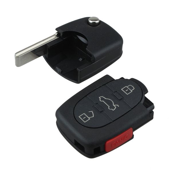 

3+1 button 315mhz remote key keyless entry fob for audi a4 a6 a8 tt with id48 glass chip uncut blade