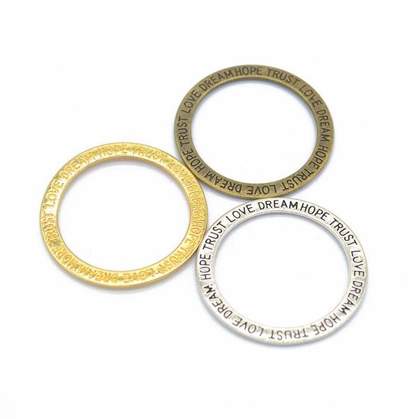 

bulk 200 pcs round circle charms pendant with words love, dream, hope, trust 36*36mm 3 colors, Bronze;silver