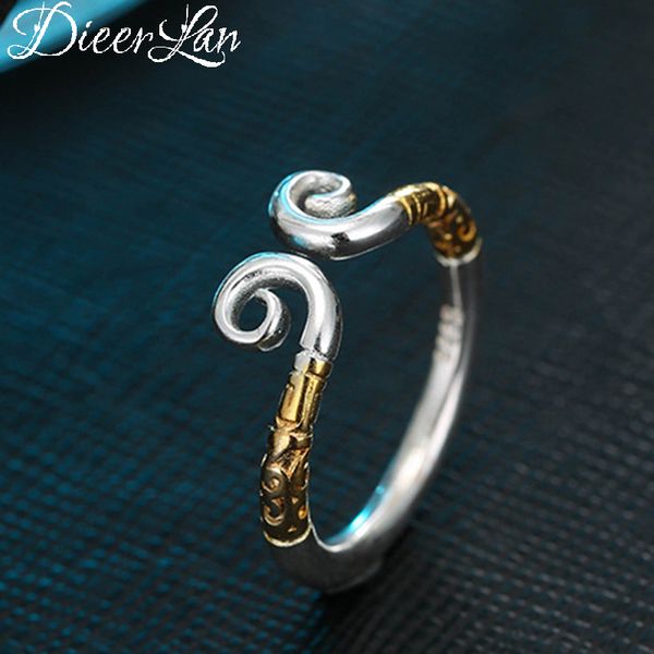 

new arrivals s925 sterling silver monkey king crown rings for women adjustable size ring fashion sterling-silver-jewelry, Golden;silver