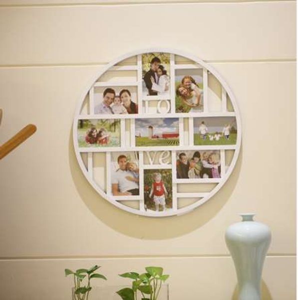 Neuankömmling Liebe Kombination einteiliger Fotorahmen Fotos von Wand Kreis Wand Fotorahmen Wohnkultur Hochzeit Homeation