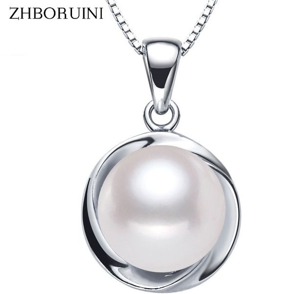 

zhboruini большой жемчужное ожерелье 3 цвета жемчужные ювелирные изделия высокого качества природных кулон стерлингового серебра 925 ювелирн, Black