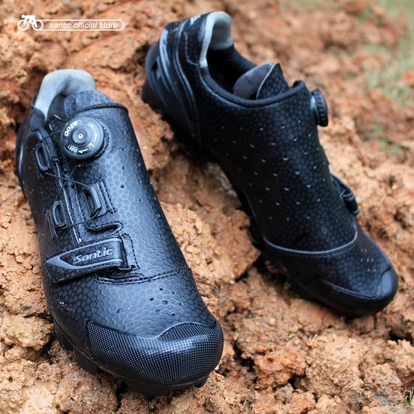 

santic cycling mtb shoes black afastening system standard sole printed tpu s12025h