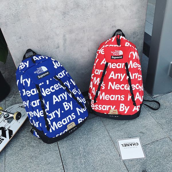 

2018 new fashion brand teenagers men women school bags punk style men backpack print letter lady bags outdoor sports bag