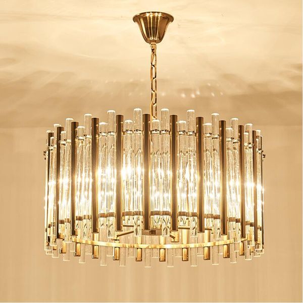 

Modern crystal chandelier fashion living room round golden bedroom Nordic hotel light luxury corridor chandelier
