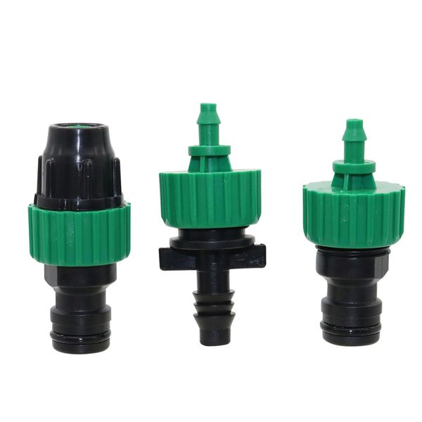 

2 sets garden water kits of 4/7mm to 8/11mm barbed connectors 1/2 inch 3/4 inch male female thread connectors irrigation fitting