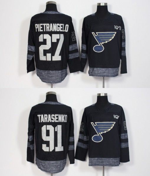 

1917-2017 100th Anniversary St. Louis Blues Hockey Jerseys Men 27 Alex Pietrangelo #91 Vladimir Tarasenko Stitched