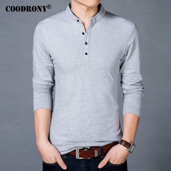 

normal panelled t -shirt men spring autumn new cotton t shirt men solid color tshirt mandarin collar long sleeve tees solid, White;black