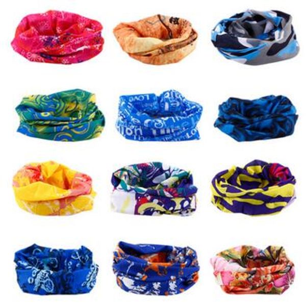 

fashion multifunctional scarf headband outdoor sports turban sunscreen magic scarves veil cycling seamless bandanas, Blue;gray