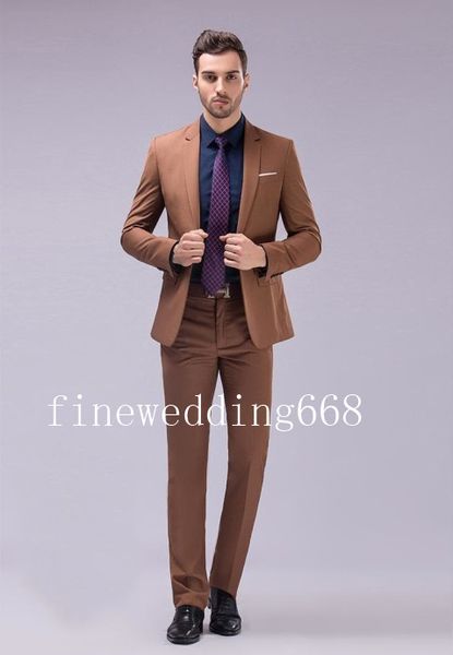 

two piece center vent one button khaki wedding groom tuxedos men suits wedding/prom/dinner man blazer(jacket+tie+girdle+pants, Black;gray