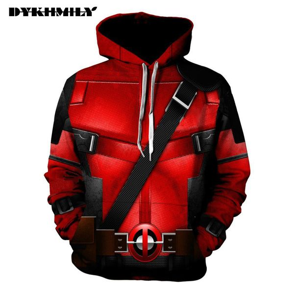 

dykhmily men women hoodie deadpool quality hoodie sweatshirt wade wilson sweatshirts casual streetwear fashion hoodies, Black