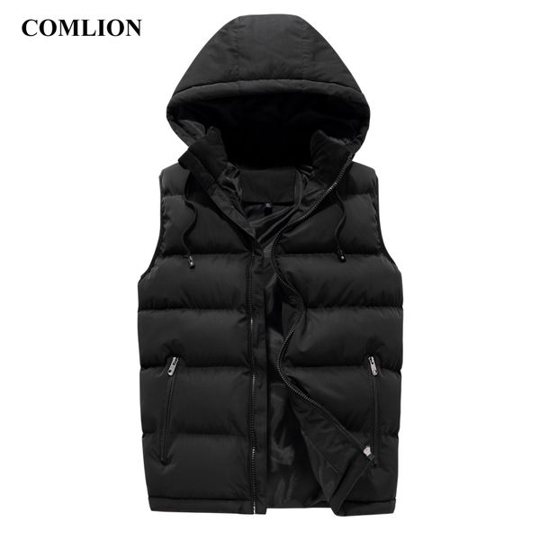 

new winter sleeveless jacket fashion hoodies men/women coat solid stylish warm down vest casual windbreaker jacket plus size c46, Black;white