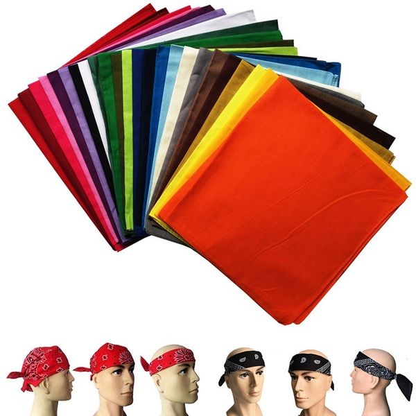 

24 color outdoor magic scarf riding headscarf hip hop squares solid color plain face cloth sports street dance magic scarves 100pcs t1i1064