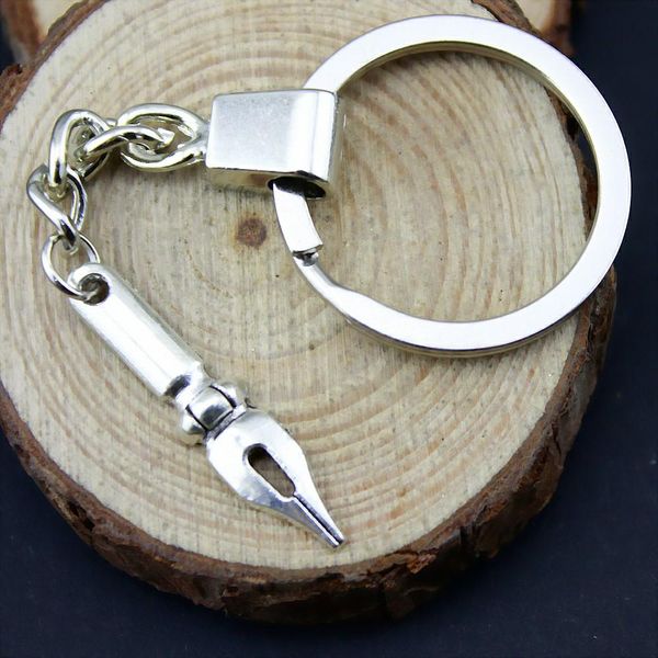 

6 pieces key chain women key rings car keychain for keys pen tip 32x7mm, Slivery;golden