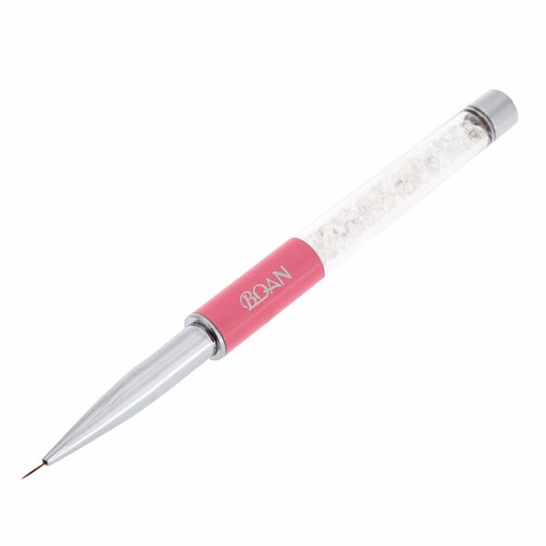 

bqan nail art painting brush pen rhinestone crystal metal acrylic handle carving powder uv gel liquid salon liner brush with cap, Yellow