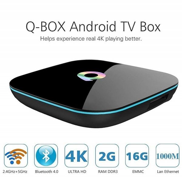 

Q box amlogic 905x quad core android tv box 2gb 16gb wifi bluetooth 4k mart tv box