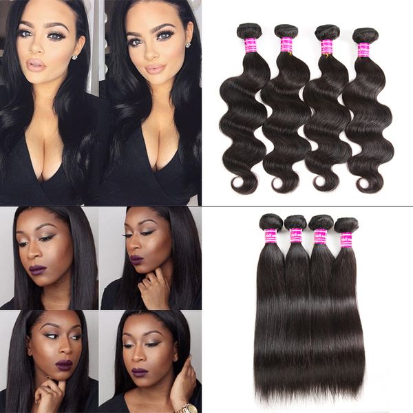 

new arrivals 8a mongolian straight malaysian body wave human virgin hair weaves bundles brazilian hair vendor extensions wefts just for you, Black