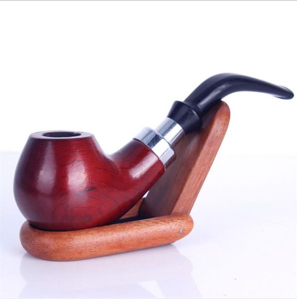 Um novo modelo boutique de tubos de mogno, martelos curvos portáteis para fumar cigarros.