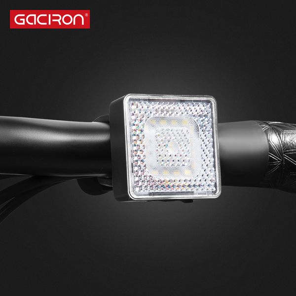 

gaciron w08f-80 warning front light 80lumens led lamp waterproof bicycle light usb rechargeable bike accessories