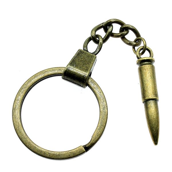 

6 pieces key chain women key rings car keychain for keys 3d bullet 33x6x6mm, Slivery;golden