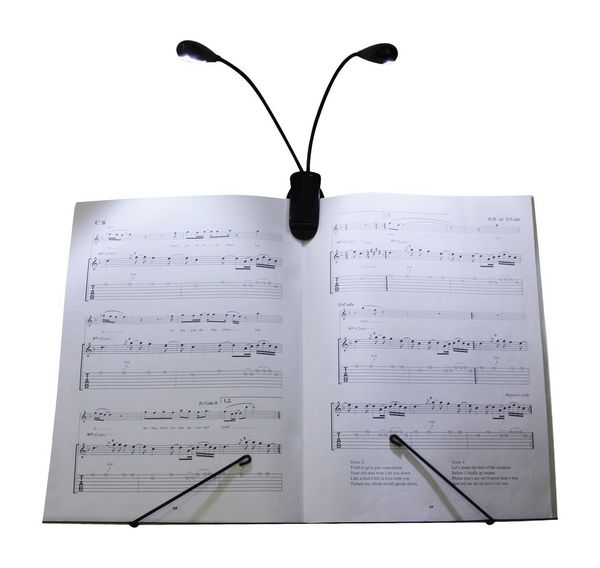 Gadget Clip flessibile a clip Dual LED 2 bracci Supporti musicali Lettura ebook e-book Lampada luminosa per leggere LIBRI Leggio musicale, LAPTOPS VELOCE VELOCE