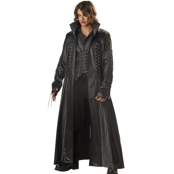 

halloween mens vampire costume count dracula fancy dress outfit cape killers leather club ds fancy dress, Black;red