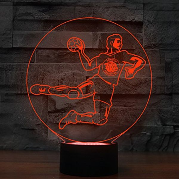 

3D Гандболистов Night Light Сенсорный Стол Стол Оптические Иллюзии Лампы 7 Цветов Измен