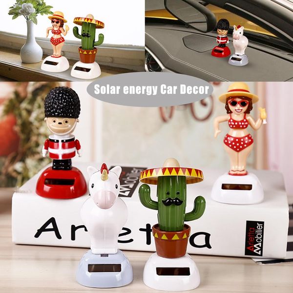 

solar power shaking head panda frog shake head cute animals toys for car interior ornaments car styling