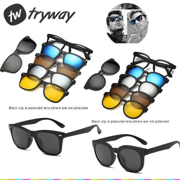 

new magnet sunglasses clip on sunglasses uv400 hiking 5 lens polarized driving glasses mirrored prescription myopia glasses