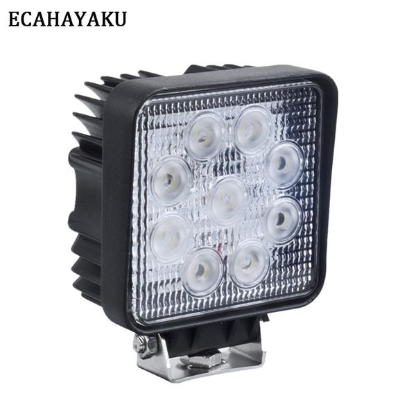 

ecahayaku 1x 4 inch 27w led work light 12v 24v off-road 4x4 car truck suv atv tractor offroad lights flood spot driving lamp