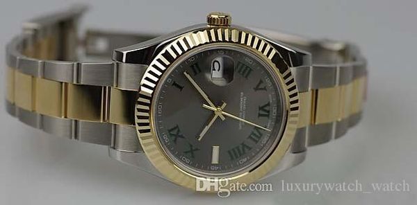 

Горячие продажи роскошные часы шифер зеленый Роман 41 мм автоматический 18 К стали 116333 мужские наручные часы человек наручные часы