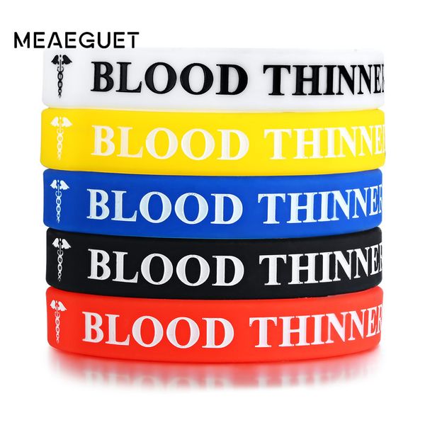 

blood thinner women men silicone bands racelets medical alert id male wristbands 5 pack male jewelry, Golden;silver