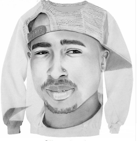 

fashion men/women rock singer 2pac tupac shakur funny 3d printed sweatshirt summe style fashion casual sweatshirt s-xxl b15, Black