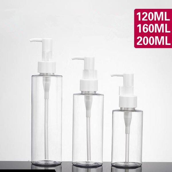 120ml 160ml 200ml bottiglia di olio di plastica vuota tappo della pompa per lozione bianca bottiglia di olio per la pulizia vuota contenitore di cocco essenziale F709