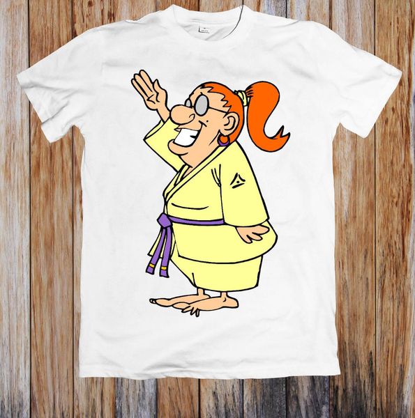 

karate woman funny t-shirt, White;black