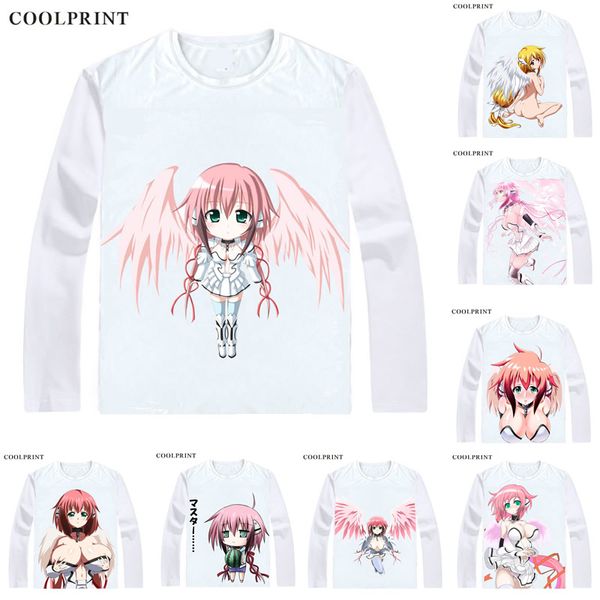 

ikaros ikarosu angeloid t shirt sora no otoshimono heaven's lost property men t-shirt casual vintage tshirt printed long sleeve shirts, White;black