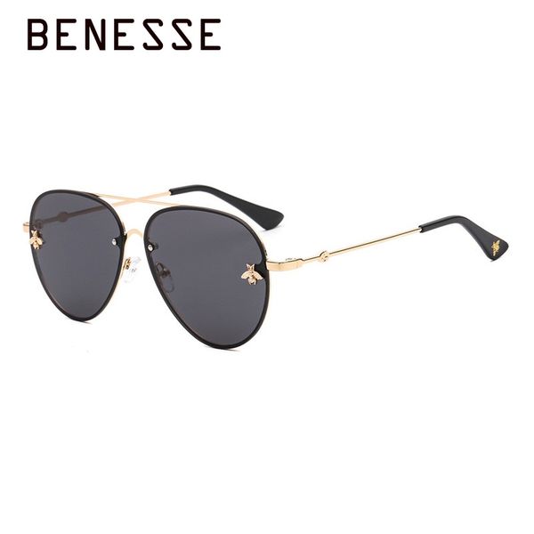 

luxury pilot sunglasses men women metal frame vintage kingmicro brand glasses designer fashion male female shades, White;black