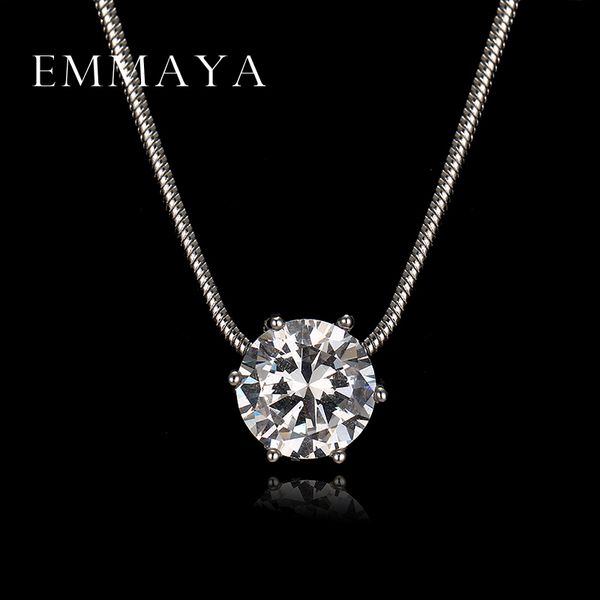 

emmaya luxury heats and arrows round cut zircon pendant necklaces for women wedding and engagement jewelry, Silver