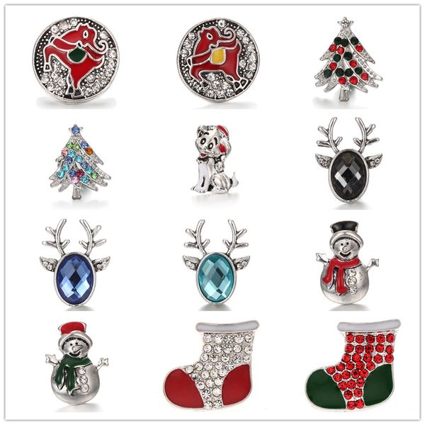 

noosa chunks metal christmas styles ginger snap jewelry rhinestone snap buttons for 18mm snap button bracelet necklace jewelry
